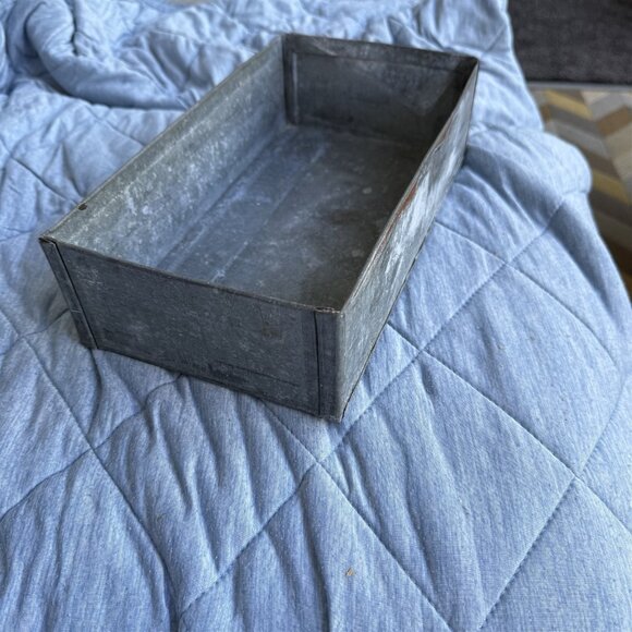 Vintage Galvanized Bin Drawer Planter Parts Box Rectangle 11 X 6 Rusty Farmhouse - Picture 4 of 6